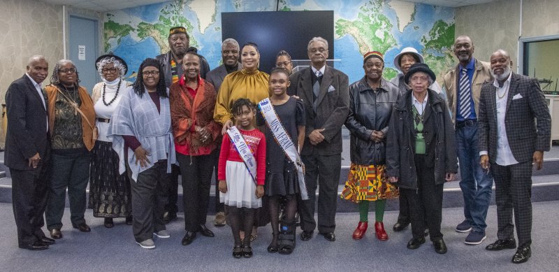 Members of NAACP gather for a group photo at the end of the service.